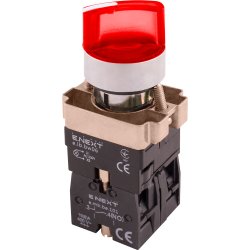 Переключатель с подсветкой на 2 фиксированных положения красный e.mb.bk2465