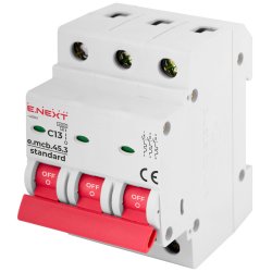 Модульный автоматический выключатель e.mcb.stand.45.3.C13, 3р, 13А, C, 4,5 кА, s002059