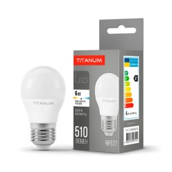 Лампа LED TITANUM G45 6W E27 4100K 220V 50шт/ящ 25000