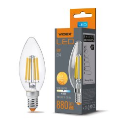 Лампа LED VIDEX Filament C37F 6W E14 4100K 220V 25794