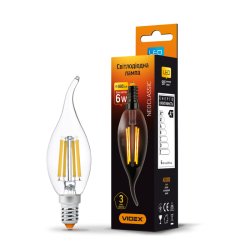 Лампа LED VIDEX Filament C37Ft 6W E14 4100K 220V 25796
