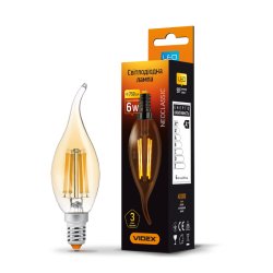 Лампа LED VIDEX Filament C37FtA 6W E14 2200K 220V 25797