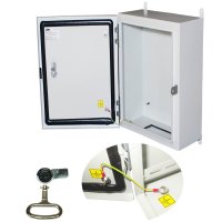 Фото Бокс монтажный подвесной BW t=1,2-(300х500х100) IP65 У2 без панели, металл. замок