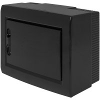 Фото Корпус пластиковый на 8 модулей e.plbox.pro.n.08b.black навесной, черный с непрозрачной дверцей I