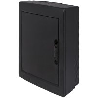 Фото Корпус пластиковый на 24 модулей e.plbox.pro.n.24b.black навесной, черный с непрозрачной дверцей I