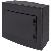 Фото Корпус пластиковий на 12 модулів e.plbox.pro.n.12b.black навісний, чорний з непрозорими дверцятами I