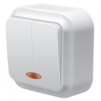 Фото Выключатель двухклавишный с подсветкой LED VO10-141 Marshel