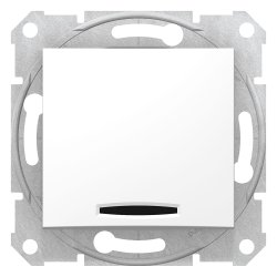 Одноклавишный выключатель с индикацией Schneider Electric Sedna белый