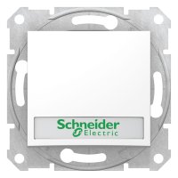 Фото Кнопочный выключатель Schneider Electric Sedna с подсветкой и полем для маркировки белый