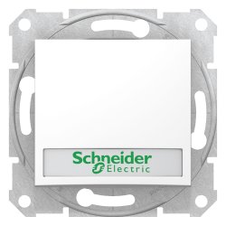 Кнопочный выключатель Schneider Electric Sedna с подсветкой и полем для маркировки белый