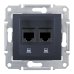 Ещё фото Розетка двойная компьютерная rj45 stp категория 5e Schneider Electric Sedna графит