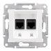 Ещё фото Розетка двойная компьютерная rj45 utp категория 6 Schneider Electric Sedna белый