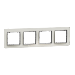 Рамка 4-постовая Искусственное Белое стекло Sedna Elements Schneider Electric SDD360804