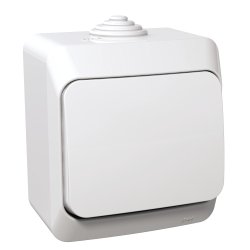 Выключатель накладной 1-клавишный SCHNEIDER ELECTRIC CEDAR PLUS, ip44, белый