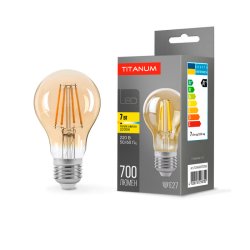 LED лампа TITANUM Filament A60 7W E27 2200K бронза 25521