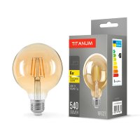 Фото LED лампа TITANUM Filament G95 6W E27 2200K бронза 25528