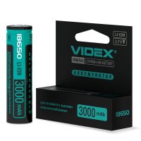 Фото Аккумулятор Videx литий-ионный 18650-P (защита) 3000mAh color box/1шт 24450