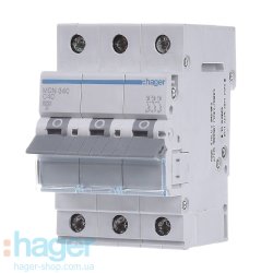 Автоматичний вимикач 3P 6kA C-40A 3M Hager