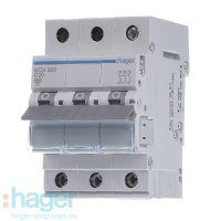 Фото Автоматический выключатель 3P 6kA C-20A 3M Hager Электробаза