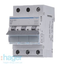 Автоматический выключатель 3P 6kA C-20A 3M Hager