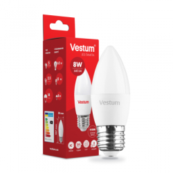 Светодиодная лампа Vestum C37 8W 4100K 220V E27 1-VS-1309