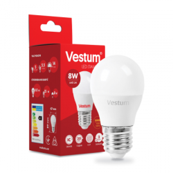 Светодиодная лампа Vestum G45 8W 3000K 220V E27 1-VS-1210