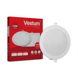 Круглый светодиодный врезной светильник Vestum 12W 4000K 220V 1-VS-5104
