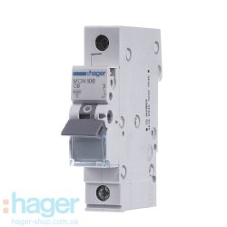 Автоматический выключатель 1P 6kA C-6A 1M Hager