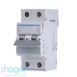 Автоматичний вимикач 2P 6kA C-32A 2M Hager