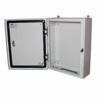 Фото Бокс монтажний навісний BW t=1,0-(600х800х250) IP54 У2 без панелі, метал. замок (з лючком)