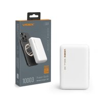 Фото Повербанк з бездротовою зарядкою 10000mAh VIDEX VPB-331 PD20W White 28294