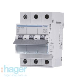 Автоматичний вимикач 3P 6kA B-25A 3M Hager