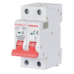 Модульный автоматический выключатель e.mcb.pro.100.2.C1, 2p, 1A, C, 10kA