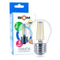 Фото Лампы BIOM Filament 4Вт G45 E27 теплый белый