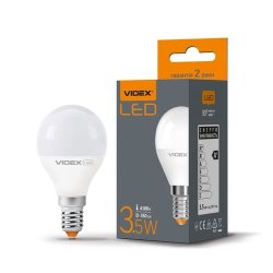 Лампа LED VIDEX G45e 3.5W E14 4100K 220V
