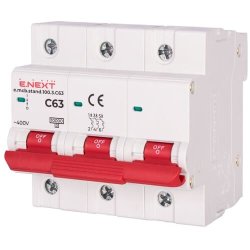 Модульний автоматичний вимикач e.mcb.stand.100.3.C63, 3р, 63А, C, 10кА