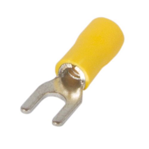 Фото Наконечник кабельный вилочный изолированный 0.5-1.5 мм.кв., желтый e.terminal.stand.sv.1,25.5.yellow Электробаза