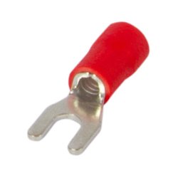 Наконечник кабельный вилочный изолированный 4-6 мм.кв., красный e.terminal.stand.sv.5,5.6.red