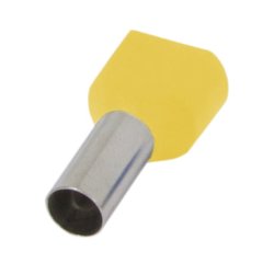 Наконечник втулочный кабельный изолированный 2x1.5 мм.кв., желтый (TE1508 yellow) e.terminal.stand.te.2.1.5.yellow