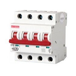 Чотириполюсний автоматичний вимикач, 4p, 10А, C, 10кА, e.industrial.mcb.100.4.C10