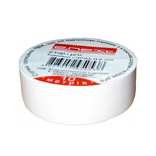 Фото Изолента из самозатухающего ПВХ, белая, 10м, e.tape.pro.10.white Электробаза