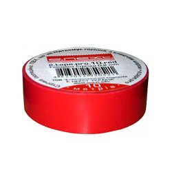 Изолента из самозатухающего ПВХ, красная, 20м, e.tape.pro.20.red