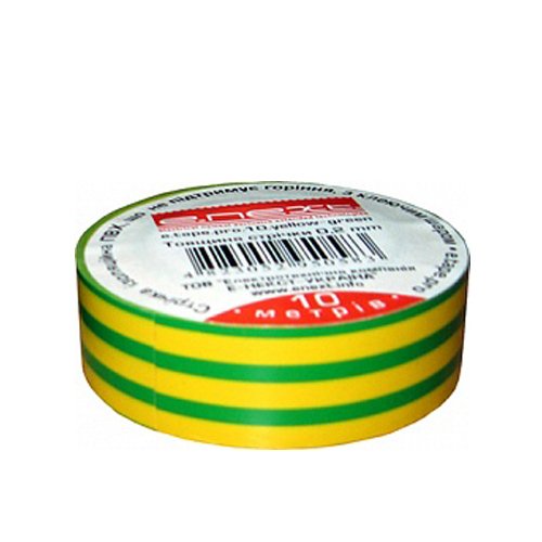 Фото Изолента из самозатухающего ПВХ, желто-зеленая, 20м, e.tape.pro.20.yellow-green Электробаза
