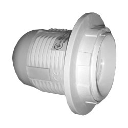 Цоколь Е27 пластиковый с гайкой белый e.lamp socket with nut.E27.pl.white