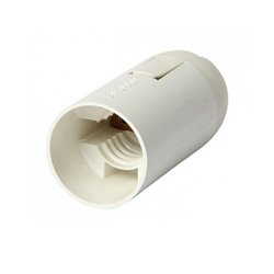 Цоколь электрический E14 пластиковый белый e.lamp socket.E14.pl.white