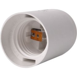 Цоколь Е27 пластиковый белый e.lamp socket.E27.pl.white