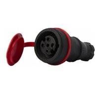 Фото Розетка силовая, 4п., 16А, с защитной крышкой, переносная, e.socket.rubber.061.16
